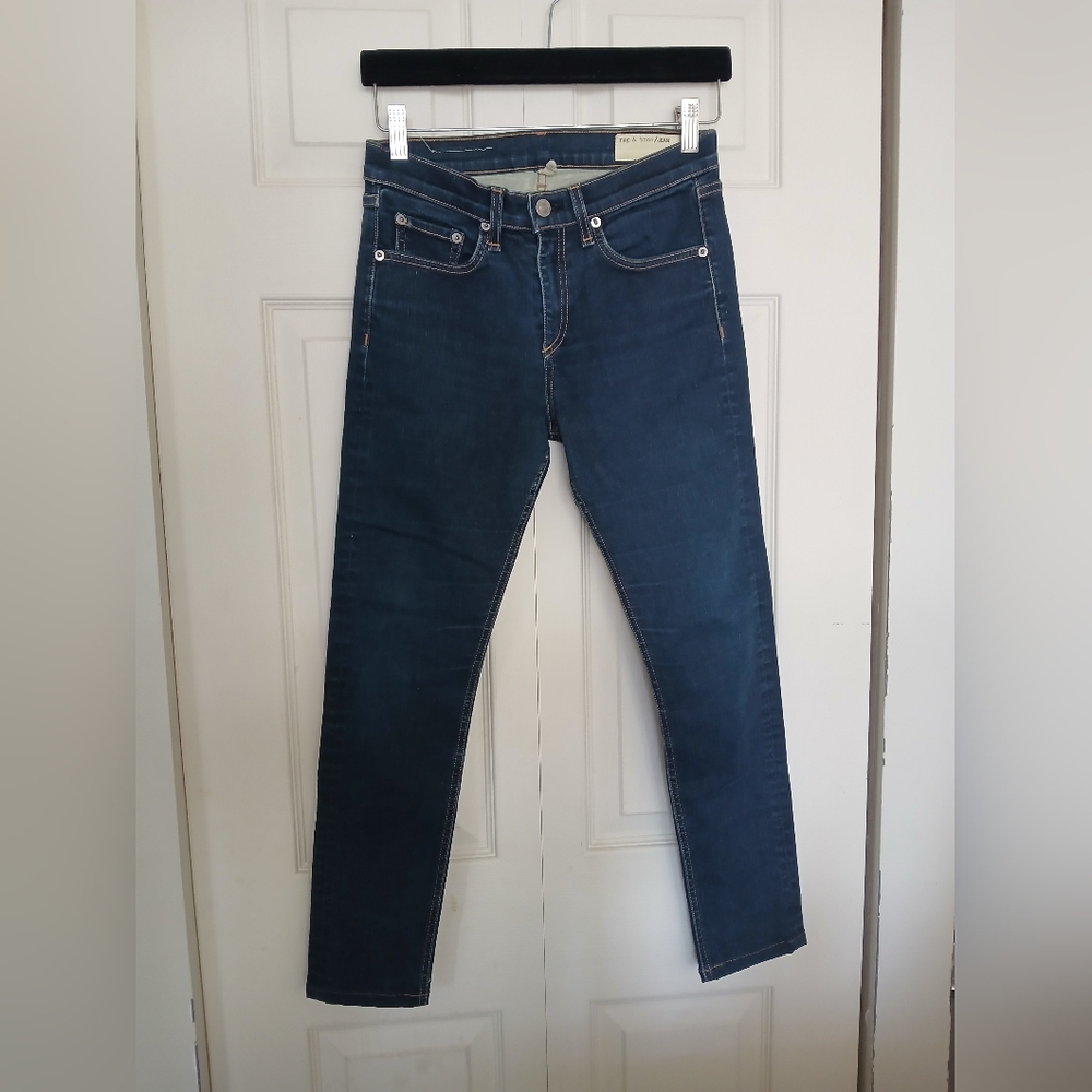 Rag & bone High Rise Skinny Dark Indigo Jeans, Size 27